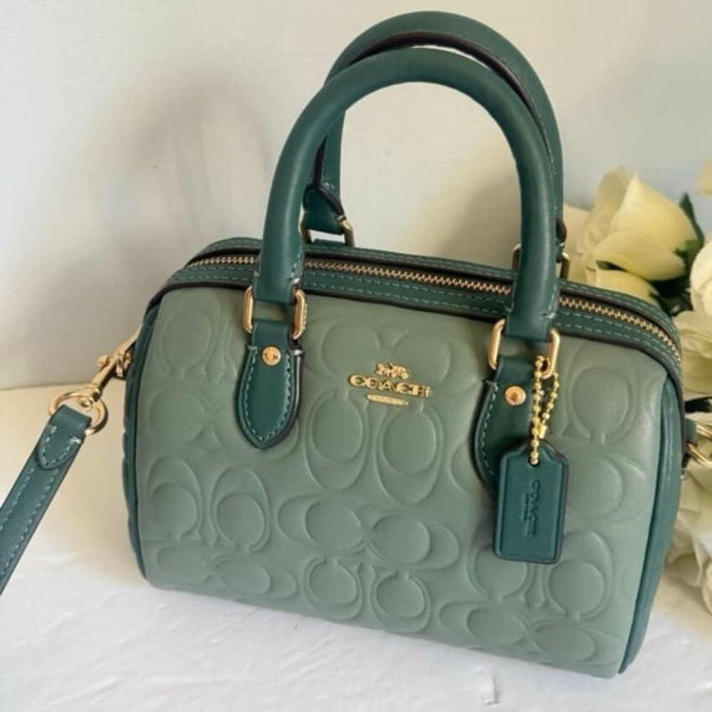 Coach Mini Rowan Crossbody Bag In Blocked Signature Leather CY744